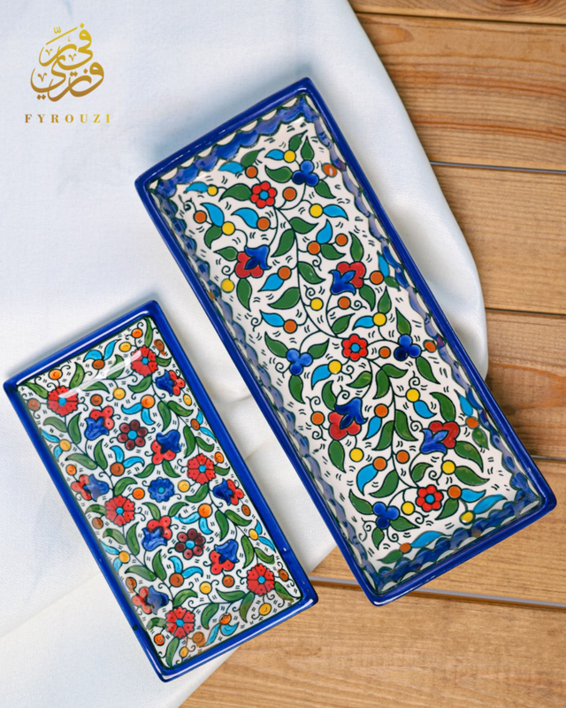 Set of two Rectangular Ceramic Serving Plates
