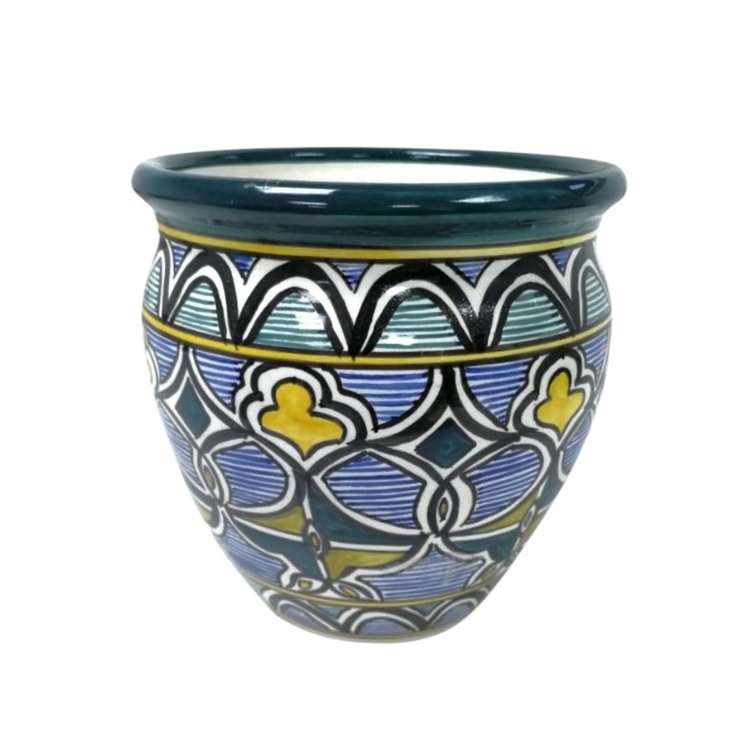 Palestinian Ceramic Plant Pot – Large, Hand-painted