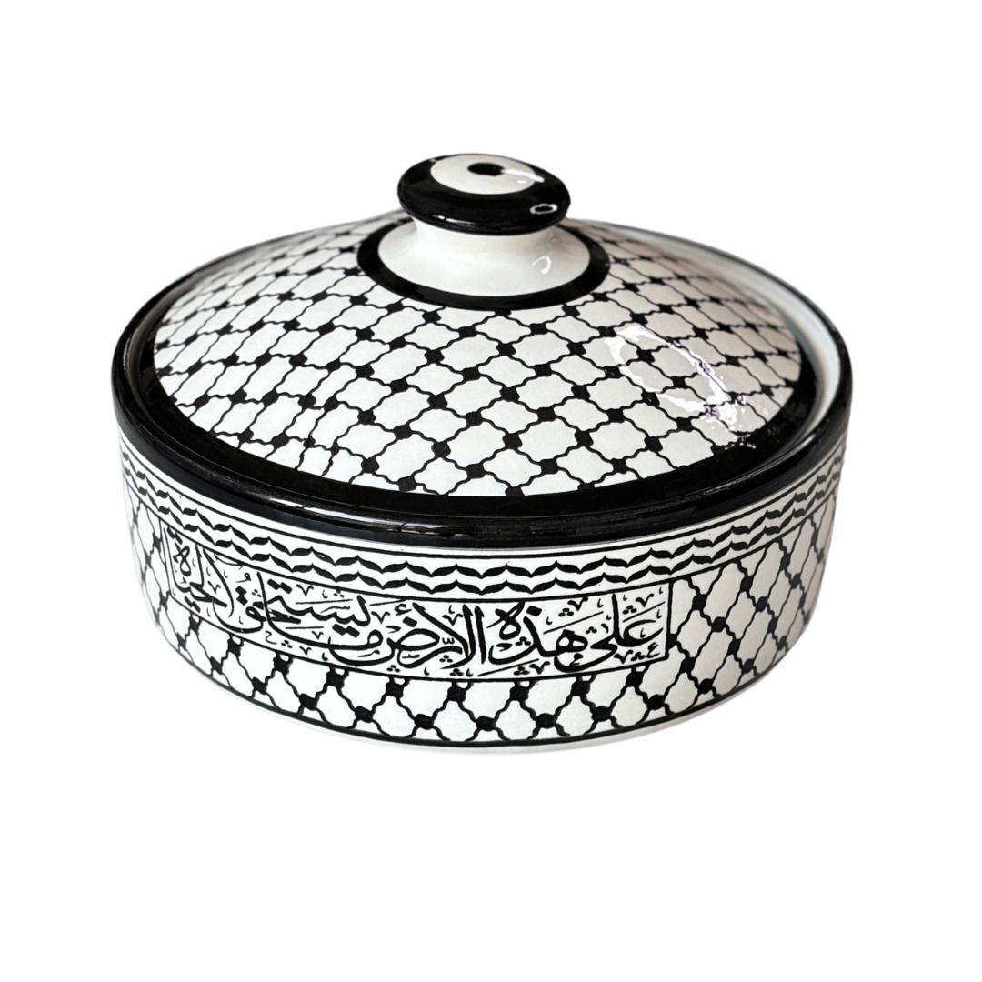 Palestinian Ceramic Sweet Pot – Kuffiya, Hand-painted