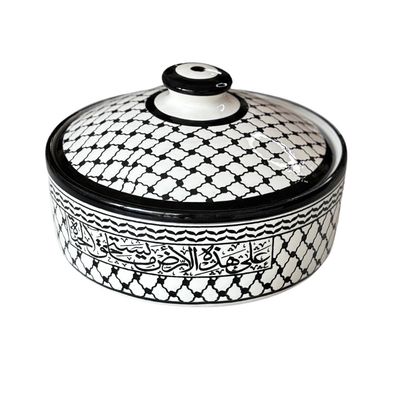 Palestinian Ceramic Sweet Pot – Kuffiya, Hand-painted