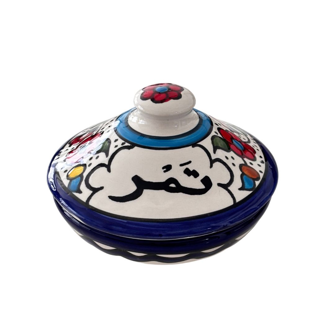 Ceramic Serving Bowl Hand Painted Dates تمر