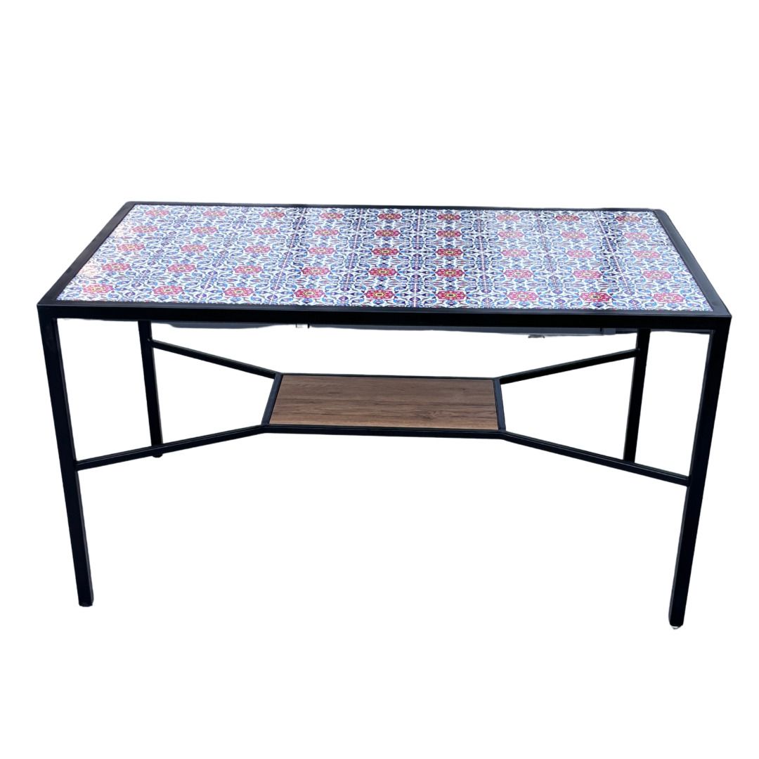 Steel Dining Table – Indoor &amp; Outdoor, 140 × 80 cm