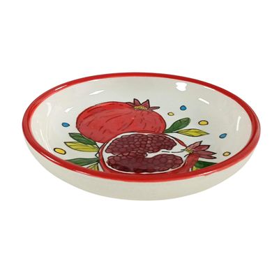 Palestinian Ceramic Serving Bowl – Pomegranate, 13 cm, Hand-painted