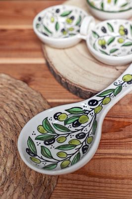 Spoon Rest Olive Pattern
