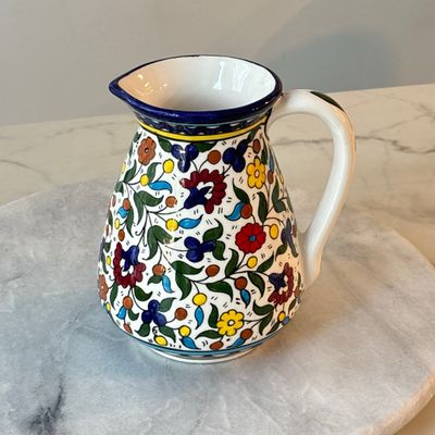Palestinian Ceramic Water Jug – Large, Hand-painted