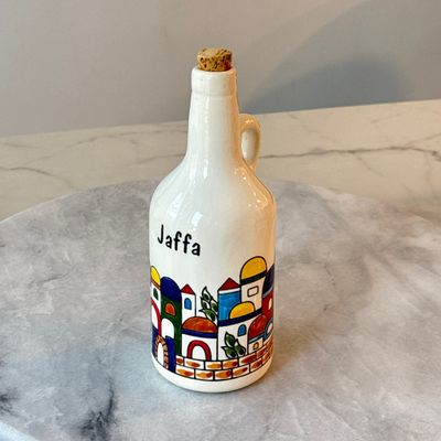 Palestinian Ceramic Oil Jug – Jaffa, Hand-painted