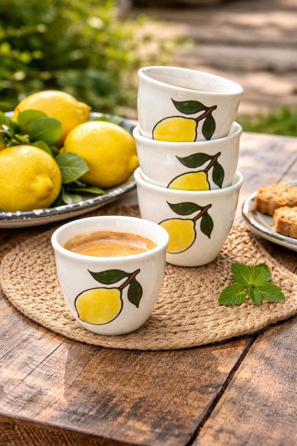 Lemon coffee cups