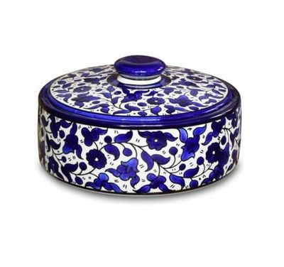 Hand Painted Ceramic Sweet Pot Blue and White