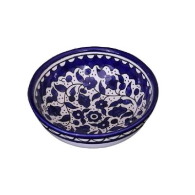 Handmade Blue &amp; White Ceramic Deep Bowl 12 cm