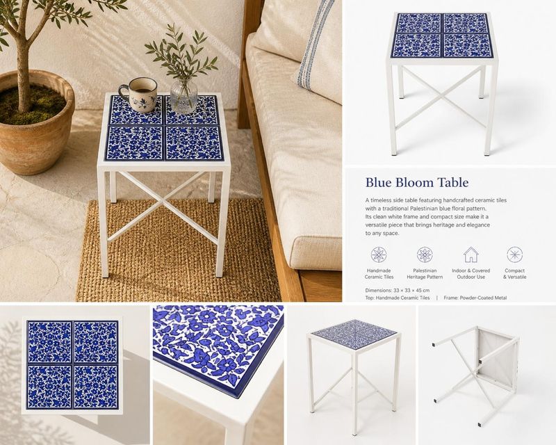 Palestine Garden Side Table Mutli-color Floral