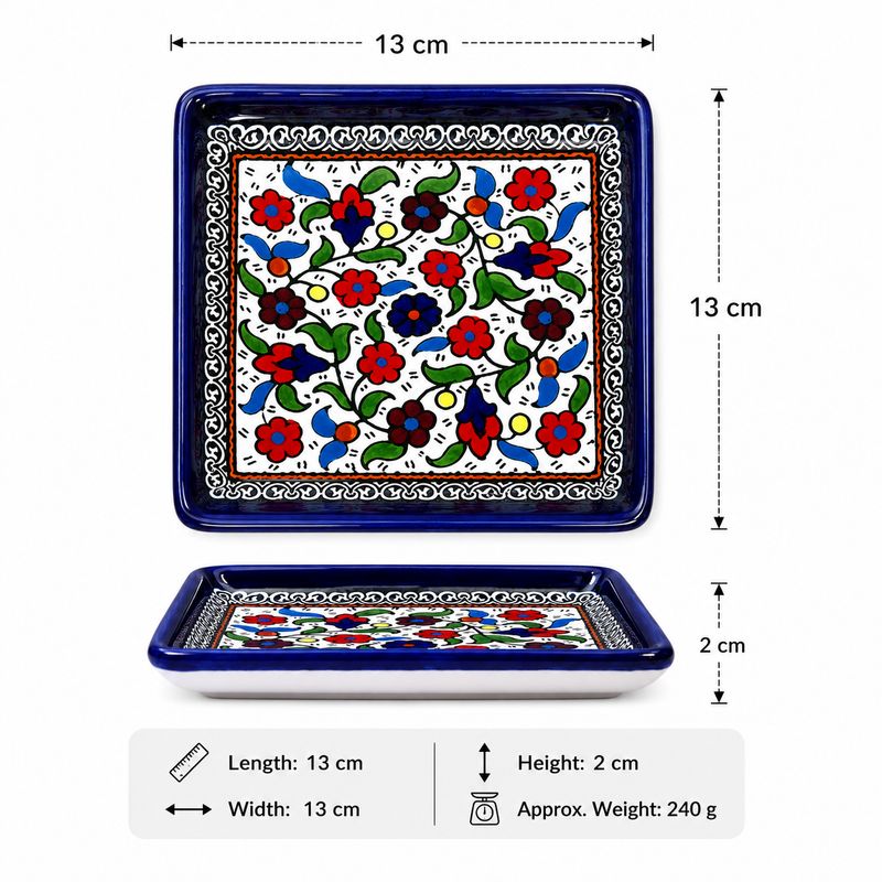 Medium Square Floral Plate