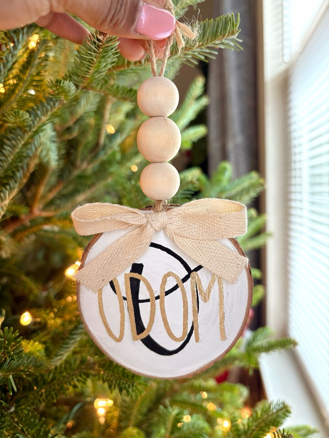 Gold Initial/Last Name Christmas Ornament
