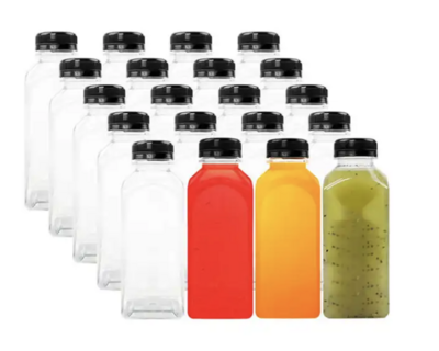 16oz Plastic Juice Bottle w/ Lid
