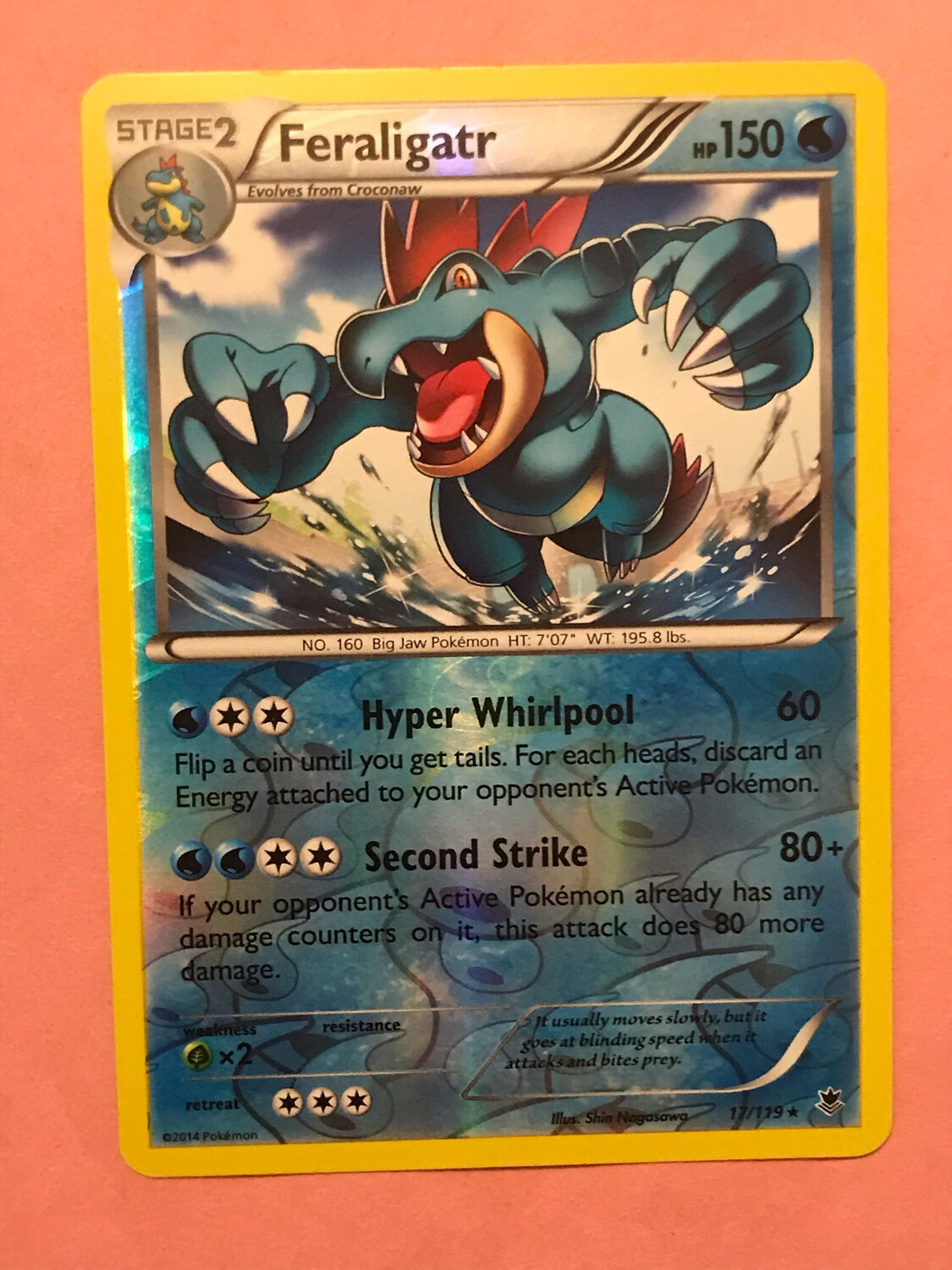 2014 Pokemon XY Phantom Forces Feraligatr Reverse Holo Card 17/119