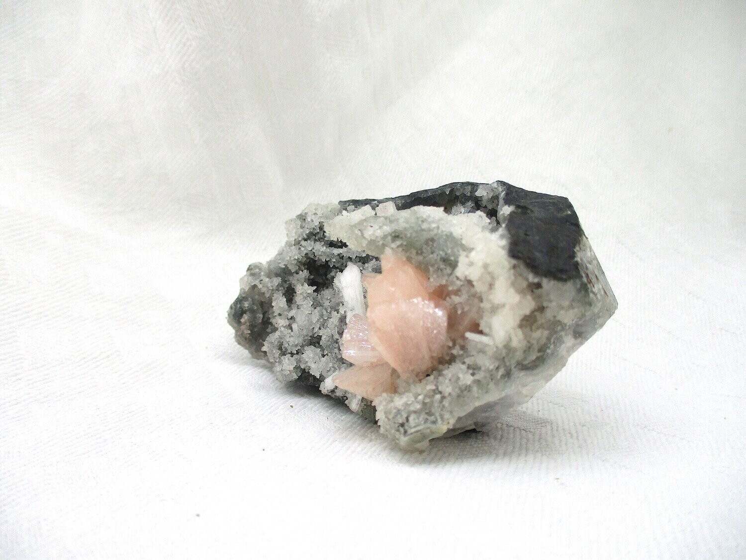 Grey Heulandite with Stillbite