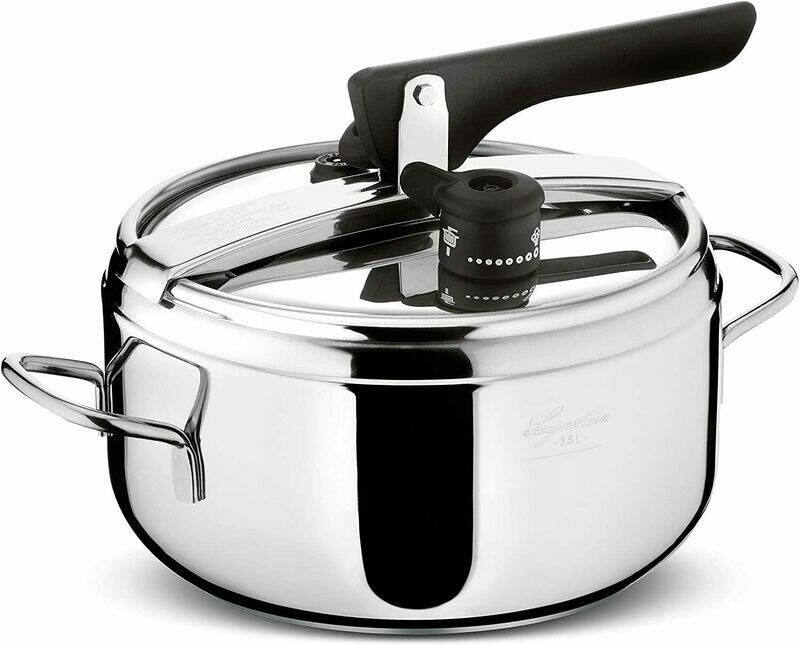 Lagostina Irradial Control - Pentola a pressione, Acciaio Inox 18/10, 3.5 L, Grigio, 22 cm