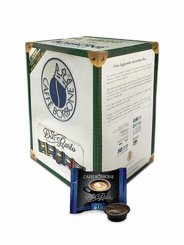 50 CAPSULE BORBONE DON CARLO BLU COMPATIBILE LAVAZZA A MODO MIO