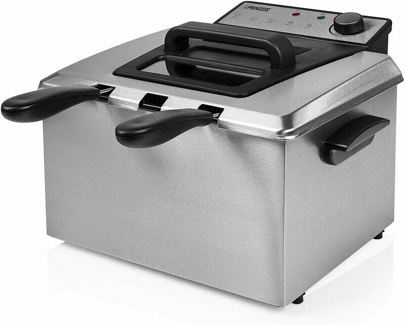 Princess 185000 Friggitrice 5l, 3270 W, 5 Litri, Metallo smaltato Acciaio Inox