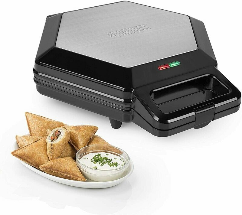Princess 123001 Samosa & Snack Maker, 1200 W, Plastico e Metallo, Nero