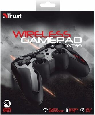 Trust GXT 39 Gamepad Wireless per PC/PS3, Nero