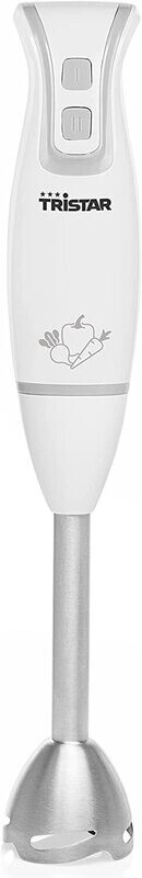 Tristar MX-4825 Frullatore ad immersione, 250 watt, Acciaio inox, Doppia velocità, Bianco
