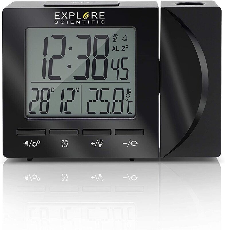 EXPLORE SCIENTIFIC Orologio radiocontrollato con proiezione ora RDP1001, nero