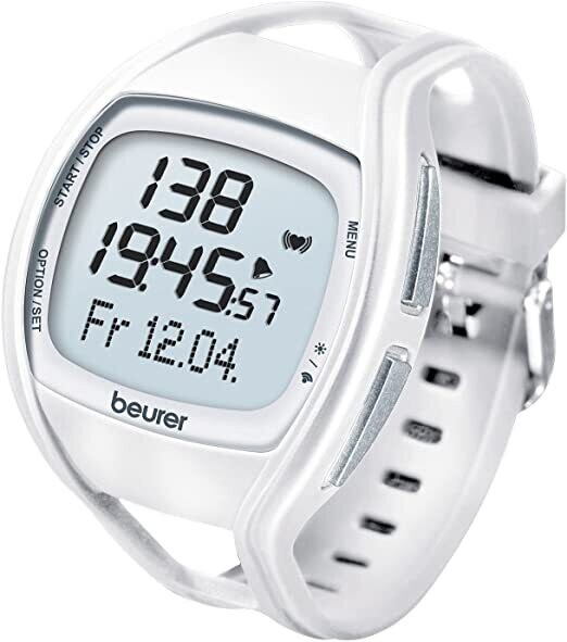 Beurer PM 45 Cardiofrequenzimetro con Cinturino Blu, Cinturino Bianco Sostitutivo