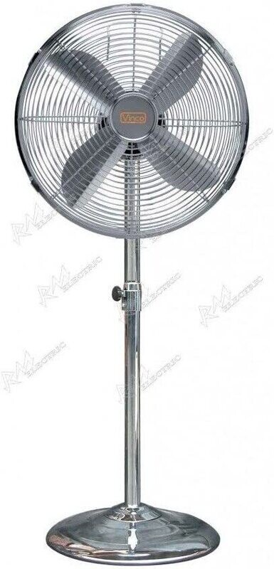 VINCO Ventilatore A Piantana in Metallo Cromato 70719 90w Diametro 50