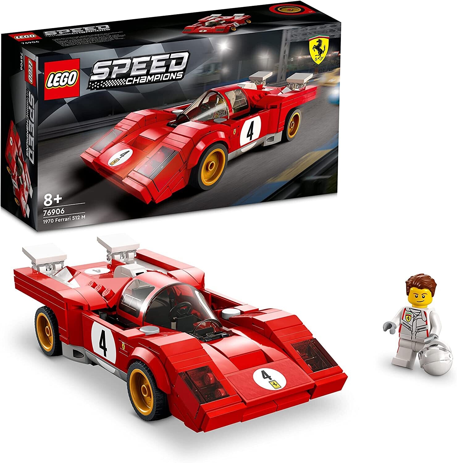 LEGO Speed Champions 1970 Ferrari 512 M, Macchina Giocattolo da Corsa,  Supercar, Auto Sportiva Rossa, Modellismo, Collezione 2022, 76906