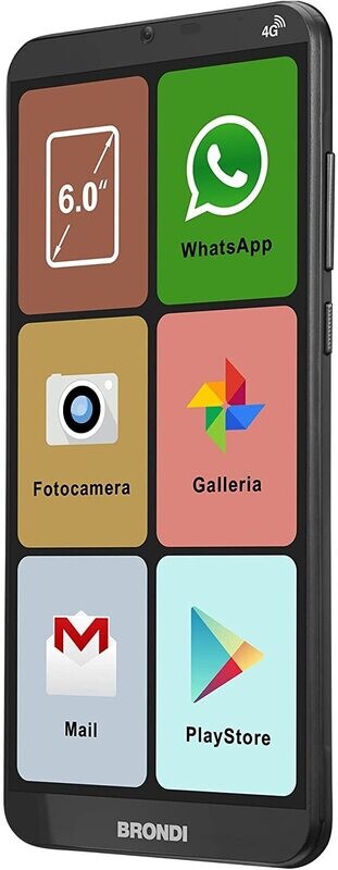 BRONDI Smartphone Amico Smartphone XL Nero 6.0" Smartphone Dual Sim
