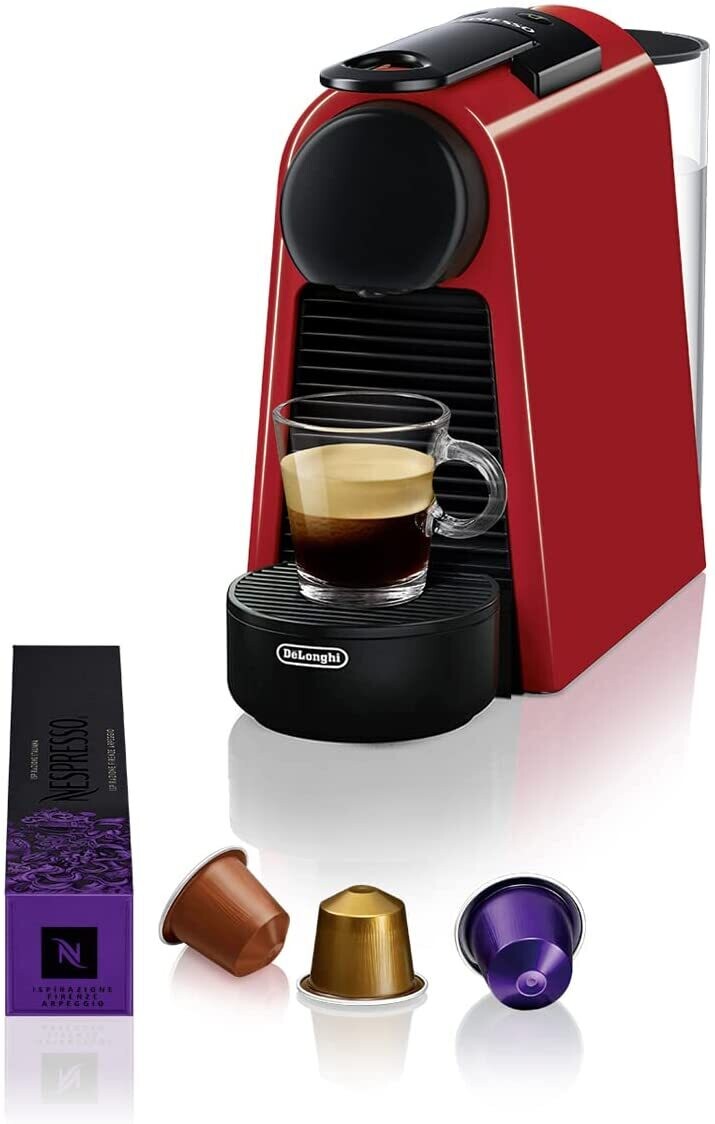 Nespresso Essenza Mini EN85.R, Macchina da caffè di De'Longhi, Sistema Capsule Nespresso, Serbatoio acqua 0.6L, Ruby Red