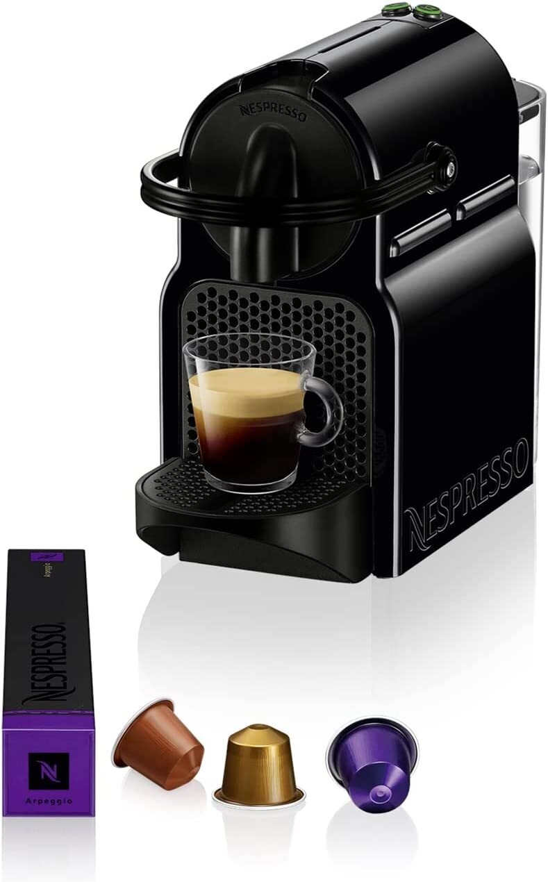 Nespresso Inissia EN80.B, Macchina da caffè di De'Longhi, Sistema Capsule  Nespresso, Serbatoio acqua 0.7L, Nero