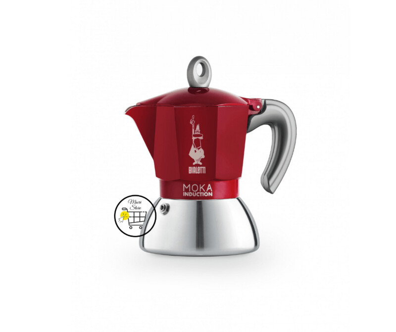 Bialetti New Moka Induction Rossa Caffettiera 4 tazze Alluminio per Induzione