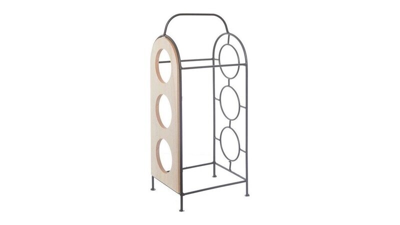 Portabottiglie 3 Scomparti Vino Cm 19X16X45 Nero