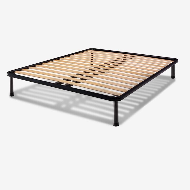 Rete matrimoniale 160x190 cm a doghe classiche – doghe in legno di faggio, telaio in ferro
