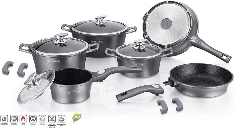 Royalty Line Set PENTOLE INDUZIONE 14 Pezzi Nero