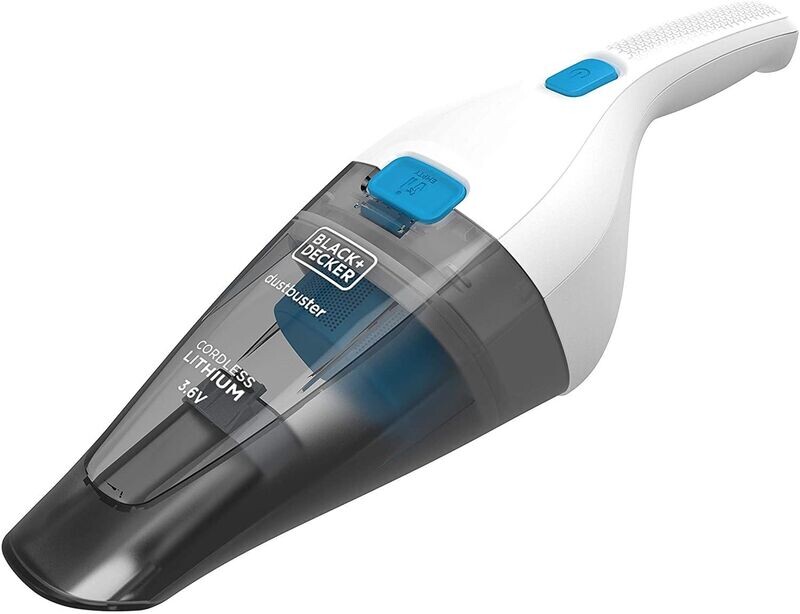 Black+Decker Nvc115Jl-Qw Aspirabriciole Senza Fili Potente A Batteria Litio Con Doppio Sistema Di Filtraggio, Bianco