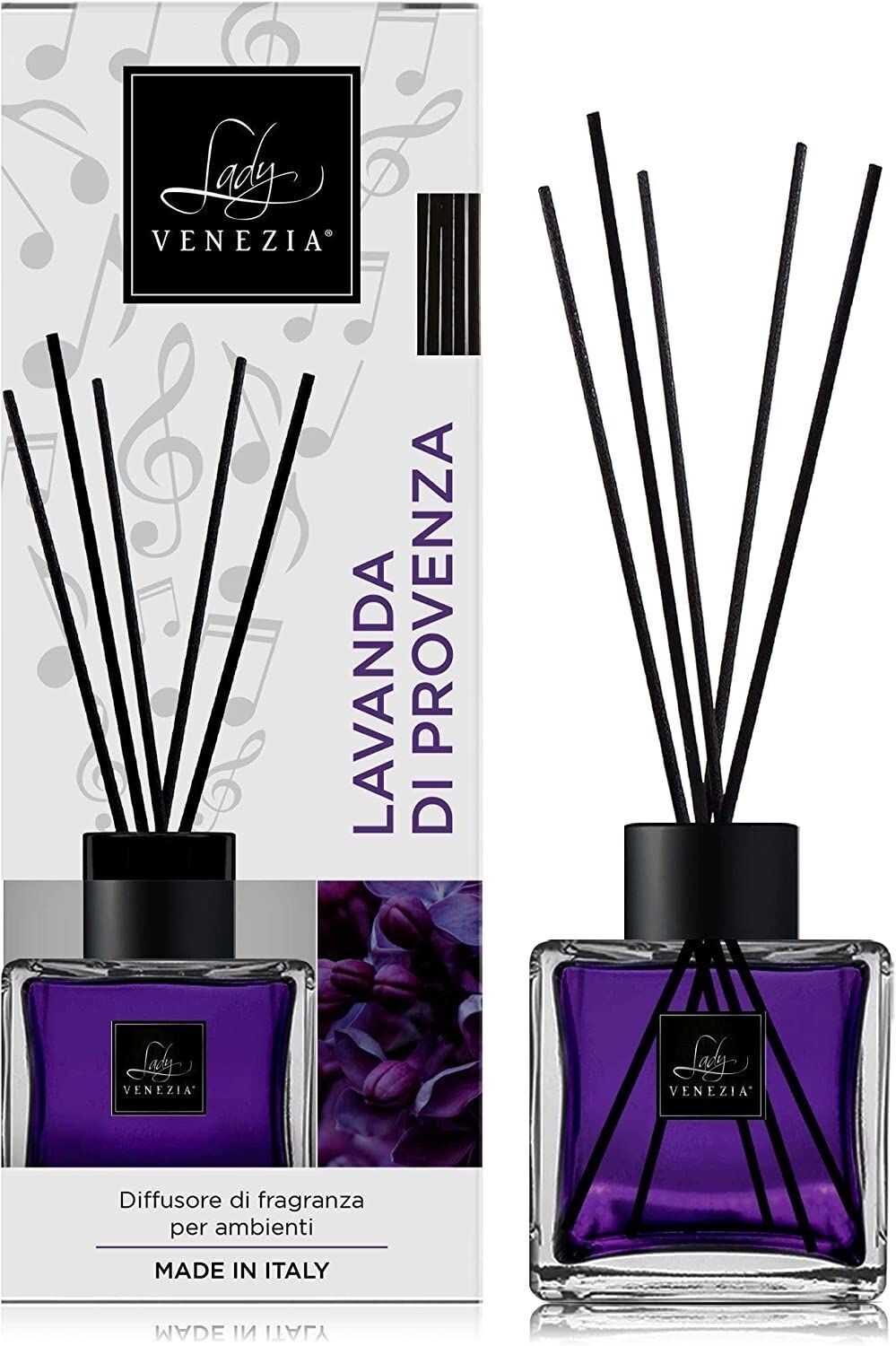 LADY VENEZIA - CUBO 200 - Diffusore di fragranza - Lavanda di Provenza 200 ml, Made in Italy