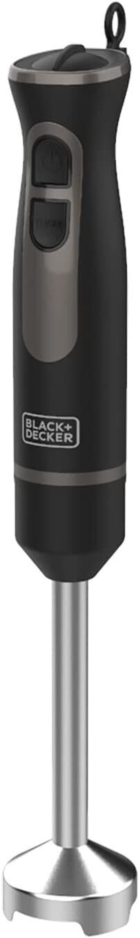 BLACK+DECKER BXHBA800E - Frullatore a immersione, 800W, regolatore di velocità, turbo, lame in acciaio inox, asta smontabile in acciaio inox, design ergonomico, incl. set completo di accessori