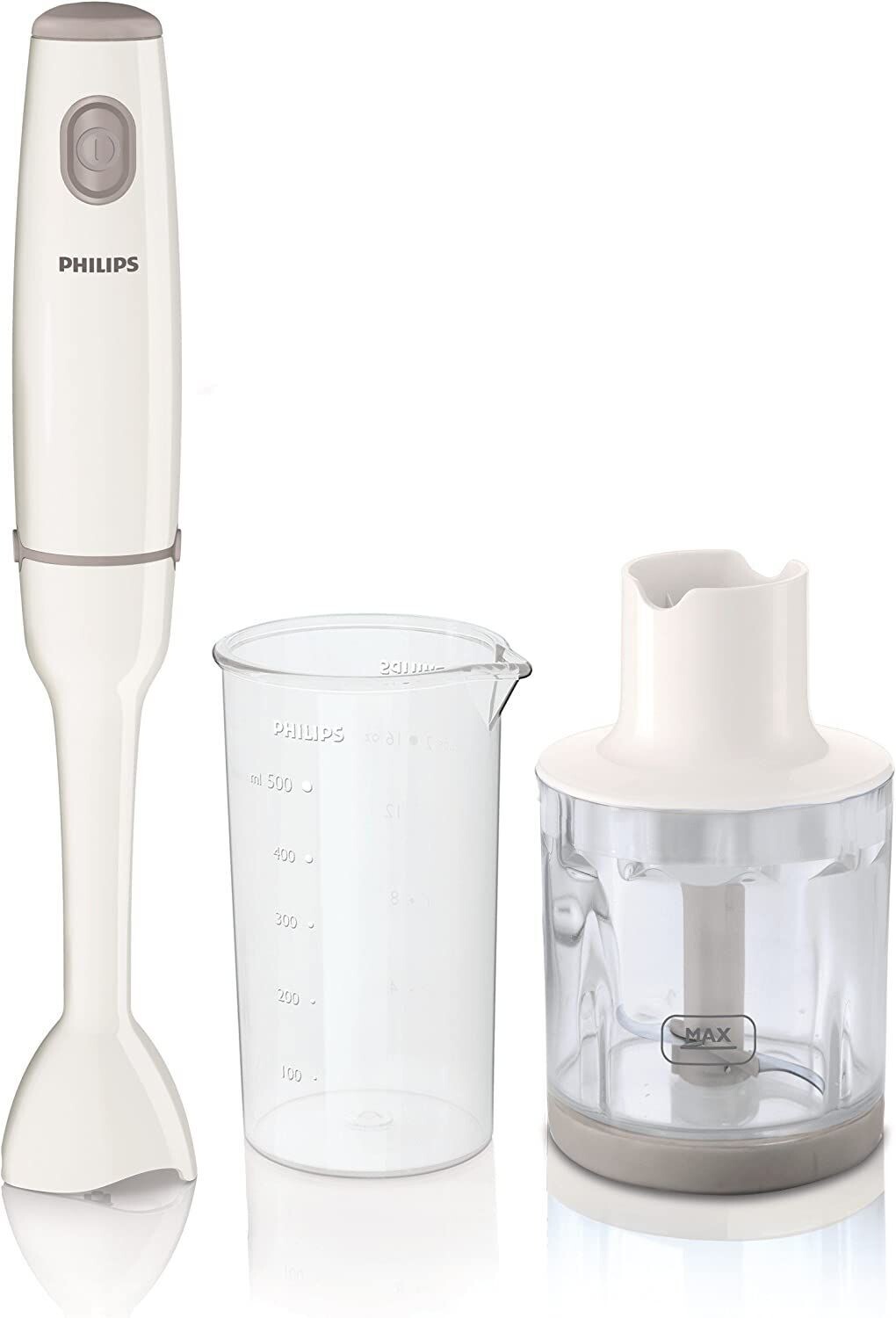 Philips HR1602/00 Frullatore ad Immersione con Tecnologia ProMix, Versione con Tritatutto, Daily Collection