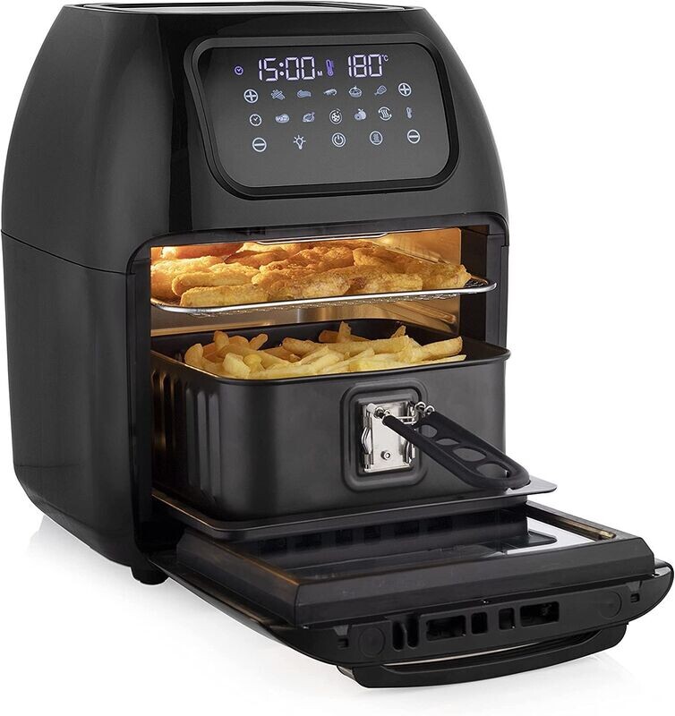 Tristar Friggitrice ad Aria Digitale Forno, 10 Litri, 1800 W, Cestello friggitrice, 10 Programmi di Cottura, Airfryer BPA-free, Nero, FR-6964