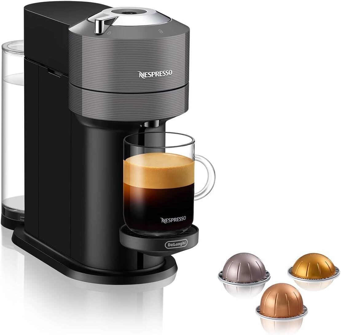 Nespresso Vertuo Next ENV120.GY, Macchina da caffè di De'Longhi, Nuovo  Sistema Capsule, Serbatoio acqua