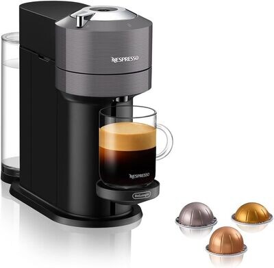 Nespresso Vertuo Next ENV120.GY, Macchina da caffè di De'Longhi, Nuovo Sistema Capsule, Serbatoio acqua 1L, Grigio
