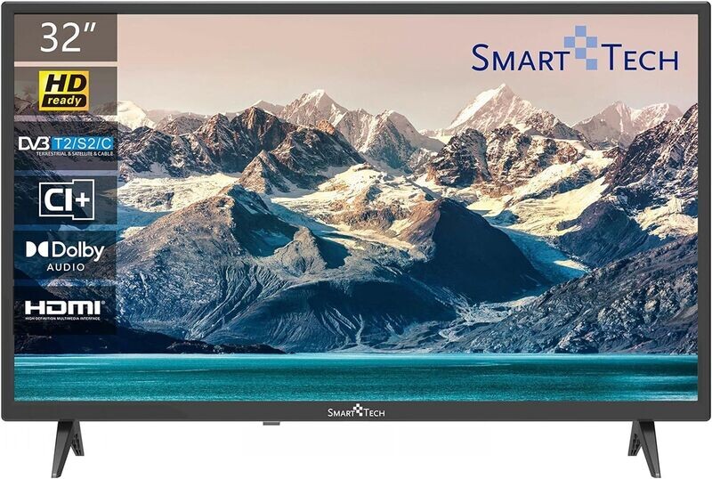 SMART TECH 32HN10T2 - Televisore 32 Pollici HD LED DVB-T2 / S2 colore Nero