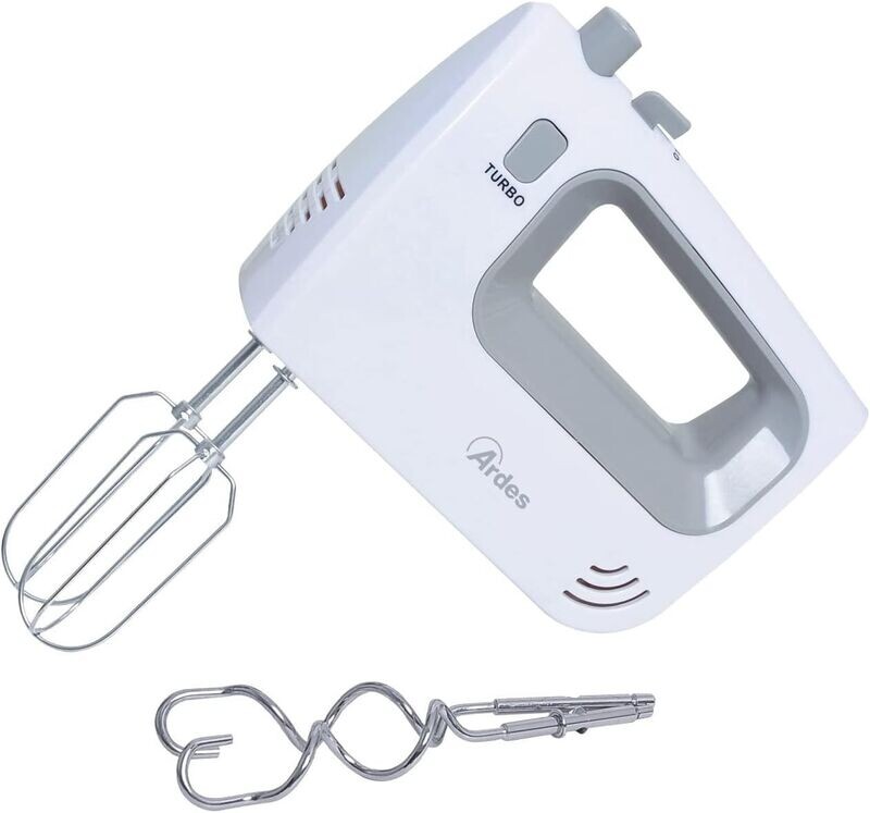 Ardes ARSBAT01 SPINNY Sbattitore Elettrico 5 Velocità e Turbo con Set Fruste per Impastare Sbattere Montare 200 W