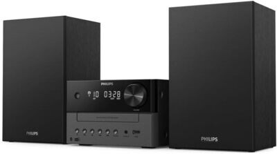 PHILIPS AUDIO M3505/12 Mini Impianto Stereo Hi-Fi Compatto Bluetooth, Radio DAB+/FM, CD, USB, CD-MP3, 18 W, Porta USB per Ricarica, Altoparlanti Bass Reflex, Modello 2020/2021