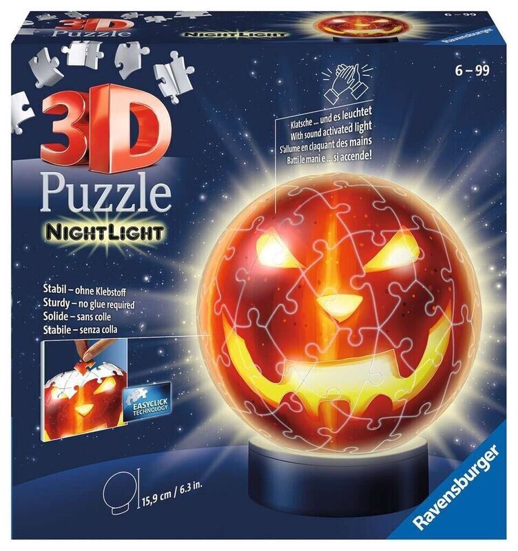 Ravensburger 11253 - 3D-PUZZLE Luce Notturna - Testa Zucca