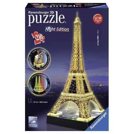 PUZZLE 3D TOUR EIFFEL NIGHT EDITION CON LED 216PZ 125791 RAVENSBURGER