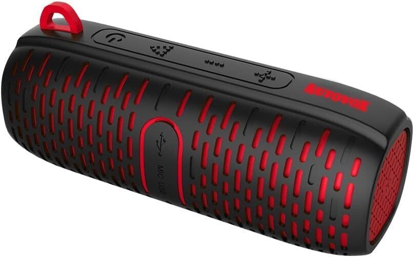 AutoVox Speaker altoparlante bluetooth waterproof ideale per bici nero e rosso