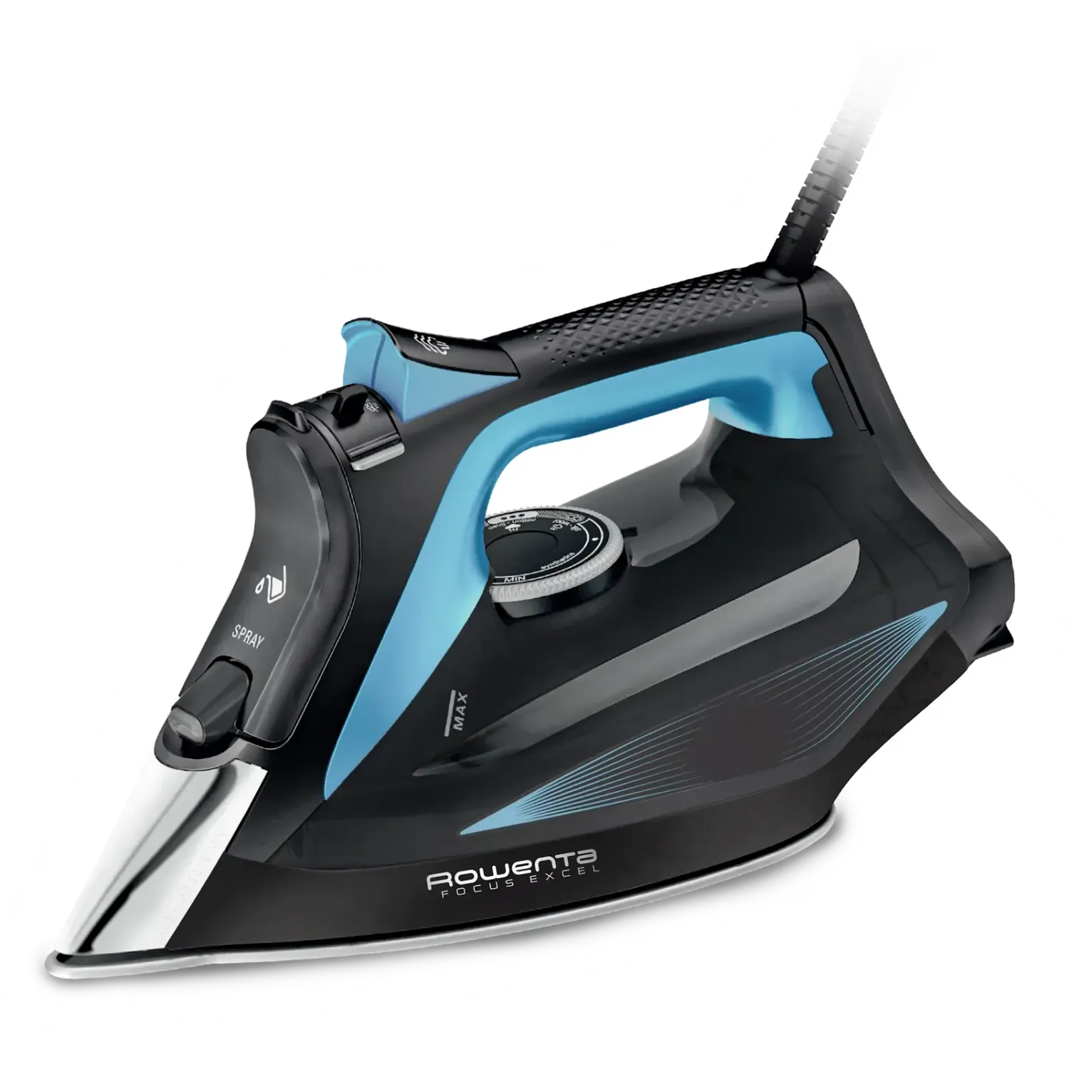 Rowenta Focus Excel Ferro da stiro a vapore, potente distribuzione del vapore, punta ad alta precisione, facile e sicuro, stiratura super veloce, risparmio energetico, DW5310D1